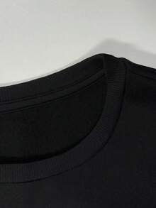 [Casual Sweatshirt]Women's Plus Size Casual Sweatshirt - "KA-KAW" Artistic Graphic, Long Sleeve, Round Neck, Polyester, Fall/Winter, Machine Washable, Ladies Sweaters |   Plus Size - 黑色 - 查看 4