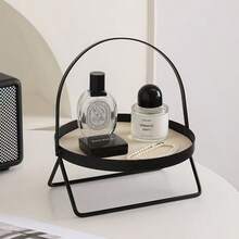 北欧风格的桌面化妆品收纳架，适用于浴室和客厅，采用单层设计，带提手方便携带，是整理杯子和香水的理想之选。 - 彩色 - 查看 5