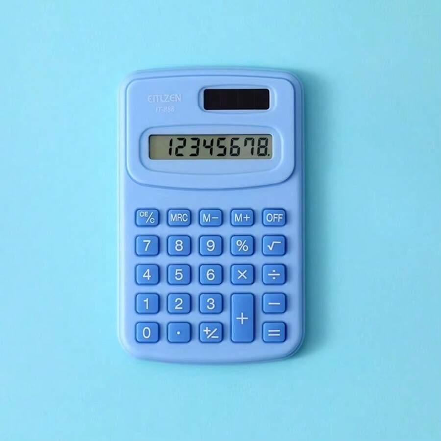Calculadora Infantil Colorida - Calculadora de Mesa Fofa 8 Dígitos para Crianças, Estudantes, Escritório e Escola - Azul - Visão 1