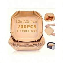 Square Air Fryer Mat - Non-Stick Baking Paper, Suitable For Air Fryer, Perfect For Cooking And Microwave Use, - Free Delivery - Local Ready Stock - Brown - View 1