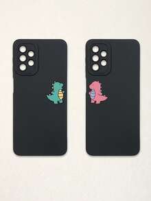 2pcs Black Phone Cases, Dinosaur Design Couple Phone Cases, Compatible With IPhone & Galaxy Phones, Phone Covers, Cute Phone Cases, Compatible With IPhone 13/15/16 Pro Max, Galaxy, Great As Birthday Gift, For Girlfriend, Boyfriend Or Personal Use - Multicolor - View 35