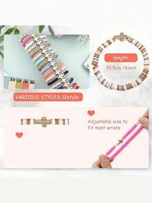 30Pcs Cross Beaded Bracelet Set - Colorful Christian Religious Jewelry, Fashion Accessories Adjustable Stackable Wristbands, Ideal Faith Gift For Women Men - Multicolor - View 2