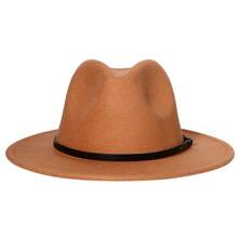 JEWELRYWE Fedora Hats For Men And Women, Classic Wide-Brimmed Felt Hats, Panama Hats, Birthday, Anniversary, Christmas Gifts - 黑色 - 查看 7
