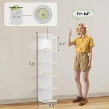 8/6  Tier Wall Shelf Unit Floating Shelves With LED Light/Anti-Slip Rails, Display Floating Shelves For Bedroom, Living Room,Bathroom - White - View 4