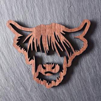 4pcs/Set Highland Cow Hollow Decoration, Scottish Style Coasters, Valentine's Day Gift, Can Be Used For Home Decoration, Holiday Decoration