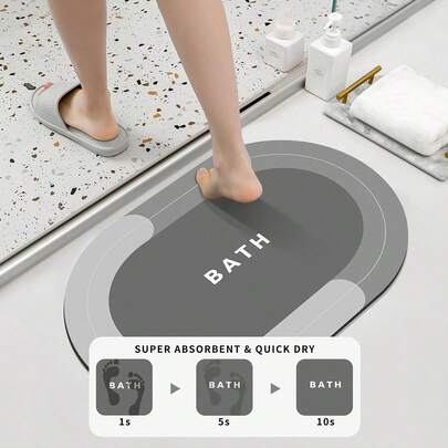 Tapete de Banheiro Absorvente Kit | Secagem Rápida + Anti Derrapante para Chuveiro, Cozinha e Varanda | Material Leve, Lavável na Máquina - Perfeito para Uso Diário Familiar