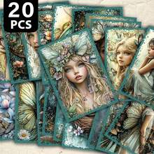 20 بطاقة بريدية بموضوع الجنيات، تتميز بتوضيحات قصص الخيال الشعبية بما في ذلك الجنيات والأقمار والمنازل الفطرية وما إلى ذلك. ظهور فارغ للكتابة والتحية. مناسبة للعطلات والأعياد والألبومات الفنية والهدايا والقرطاسية الإبداعية. بطاقات تحية بأسلوب فني أوروبي.