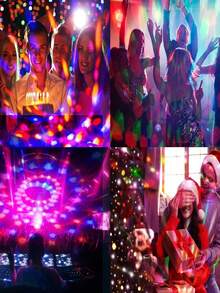 1pc Modern Geometric Pattern USB Powered RGB Disco Ball Light With Color-Changing Night Lamp For Parties, Bars, Karaoke, And Weddings