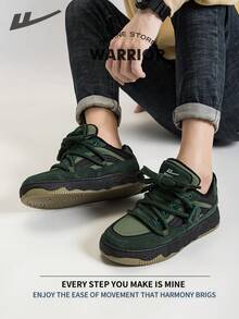 Warrior Women's Board Shoes Autumn And Winter Lightweight Comfortable Breathable Modest Style Casual Yet Sleek Sneakers Applicable Throughout The Year Wear-Resisting All-Day Wear Training Sneakers Running Shoes Thermal Lined Sneakers - Dark Green/black - View 5