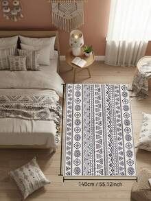 1PC Machine Washable Large - Size Modern Light Gray Textured Pattern Area Mat Rug Indoor Living Room Decorative Rug With Stylish Light Gray Textured Pattern Design Easy Clean Floor Mat For Home Decoration Kitchen Rug