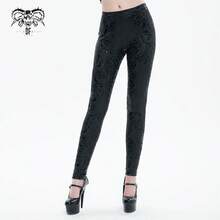 Devil fashion 1件哥特式五芒星印花亮面紧身裤，适合暗黑派对、春秋季穿着。 - 黑色 - 查看 1