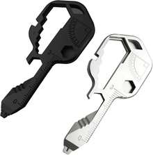 Llavero Multiherramienta, Llavero Destapador, 2 en 1 Kit de Herramientas Multifuncionales para Camping, Reparaciones de Emergencia y Viajes, Acero Inoxidable, 29 * 70 mm - 1 - Ver 9