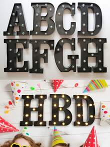 1pc 21.8cm/8.58in Holiday Party Lighting Decor, Christmas Decoration Light, Outdoor LED Light, Digit 0-9, Letter A-Z, Christmas Decoration Digit Light, Holiday Accessories, Wedding Birthday Party Supplies, Room Scene Decor - Black - View 5