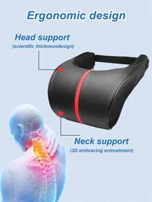 1pc Memory Foam Car Neck Pillow - PU Leather Neck Support Cushion, Adjustable Dual-Sided Design, Universal Fit For All Vehicles, Comfortable & Breathable, Ideal For Long Drives, Fashionable Interior Accessory - one-size - View 5