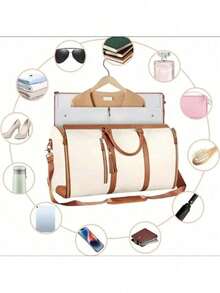 New Large Travel Bag Women Foldable Waterproof Daily Style, FASHION SHOP - 乾枯玫瑰色 - 查看 4