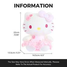 Miniso Bộ sưu tập tượng Hello Kitty số 8 của Sakura Story - Được trang trí bằng các chi tiết hoa anh đào mềm mại, chất liệu nhung mềm mại và ấm áp, một người bạn đồng hành và vật trang trí lý tưởng (1 chiếc) - Đỏ - Xem 6