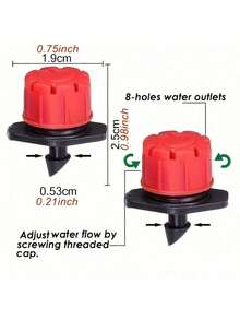 Sistema de riego por goteo, sistema de riego por goteo micro para jardín con tubería de 1/4 pulgada y boquilla rociadora ajustable, sistema de riego automático para invernadero, patio, césped, plantas, riego de invernadero, riego de césped, riego de precisión, bajo flujo - Multicolor - Ver 8