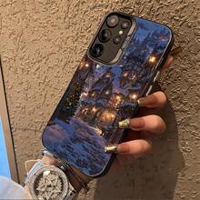 Este diseño de patrón de casa de luz navideña es adecuado para fundas de teléfonos  Galaxy S25ULTRA, S24PLUS, S23FE, S21PRO, S22, S20+, A03S, A05S, A14, A31, A53, A34, A10, A04E, M04, A33, A35, A55, A72, A71, A70, A22, A16, A06, A20S, A54 y otros modelos específicos de fundas para teléfonos , con características de IMD plateadas anti-suciedad, de moda, modernas y coloridas. - Colores mixtos - Ver 4