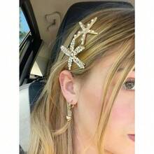 3pcs Vintage Faux Pearl Decor Starfish Shaped Hair Clip Stylish Hair Bun Maker Accessory, Suitable For Women And Girls For Daily Wear ,Flat Claw Clip, Claw Clips, Clips For Hair, Hair Slide, Hair Claws, School Stuff - Nhiều màu - Xem 3