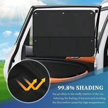 Car Window Shutters2 cortinas para ventana de coche 27.24 x 19.69 pulgadas para ventana lateral con 7 ventosas persianas plegables para coches para parasol y protección de privacidadCar Window Shutters - Ventosa estilo 2 unidades - Ver 4