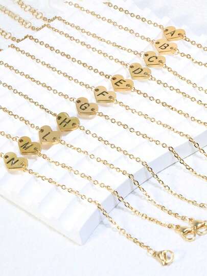 Nuevo brazalete de mujer con inicial de la A a la Z, cadena de acero inoxidable, regalo de joyería, brazalete de acero inoxidable chapado en oro de 18K adecuado para el uso diario de las mujeres