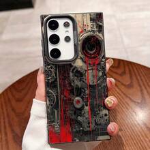 Carcasa especial para teléfono  con engranaje mecánico y pintura roja, adecuada para  Galaxy S25ULTRA, S24PLUS, S23FE, S21PRO, S22, S20+, A03S, A05S, A14, A31, A53, A34, A10, A04E, M04, A33, A35, A55, A72, A71, A70, A22, A16, A06, A20S, A54, resistente a la suciedad, a la moda, colorida, plateada IMD - Colores mixtos - Ver 2