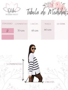 Women's Striped Knit Sweater, Knitted Cold Weather Blouse, Autumn/Winter Fashion - 白色 - 查看 5