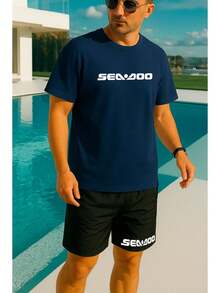 Seadoo Casual Summer T-Shirt And Shorts Set - Navy Blue - View 1