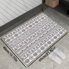1PC Machine Washable Large - Size Modern Light Gray Textured Pattern Area Mat Rug Indoor Living Room Decorative Rug With Stylish Light Gray Textured Pattern Design Easy Clean Floor Mat For Home Decoration Kitchen Rug