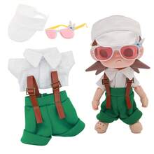 For Zsiga, Overalls & Shirt Set, Paired With Sun Hat And Cute Sunglasses, Collectible Christmas Holiday Costume, Holiday Birthday Gift (Excluding Plush Doll) - Multicolor - View 5