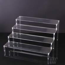 1件 50x8cm (19.69x3.15in) 透明壓克力多層展示架，多層展示架，適用於小型公仔、珠寶、化妝品、聖誕商店展示櫃、居家裝飾收納架、零售貨架 - 彩色 - 查看 4