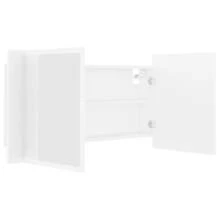 vidaXL LED-Bad-Spiegelschrank Weiß 90x12x45 Cm Acryl - Bianco - Visualizzare 11