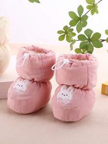 Infant Winter Warm Shoes, Soft Bottom Infant Shoes, Thermal Lined Anti-Cold Infant Shoes - Pink - View 12