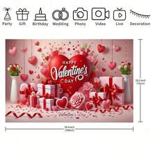 1PC Valentine's Day Backdrop - Valentine's Day Decoration Heart, Roses And Gift Box, Multi-Purpose Studio Backdrop Suitable For Weddings, Birthdays, Anniversaries, All-Season Indoor And Outdoor Party Decorations, Valentine's Day Theme Layout, Home Decoration Banner, Multiple Sizes, Multi-Purpose Party Backdrop, Suitable For Unisex Decoration, Indoor And Outdoor Decoration, Photography Studio, Garden Decoration, Party Decoration And Phone Booth. - Multicolor - View 6