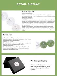 [VE] 1pc Rare Himalayan Natural White Crystal Bracelet. Extremely Difficult To Extract, Paired With Hetian Jade & Jadeite, Suitable For Self, Bestie, Girlfriend, Friend, Mom, Unisex. Jewelry Color Random - Bracelet - View 5