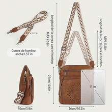 RAINSMORE Bolsa Crossbody Mujer, Bolsas Bandolera de Impermeable Cuero, Bolso Crossbody para Mujer diario, viajes, trabajo - Marrón - Ver 8