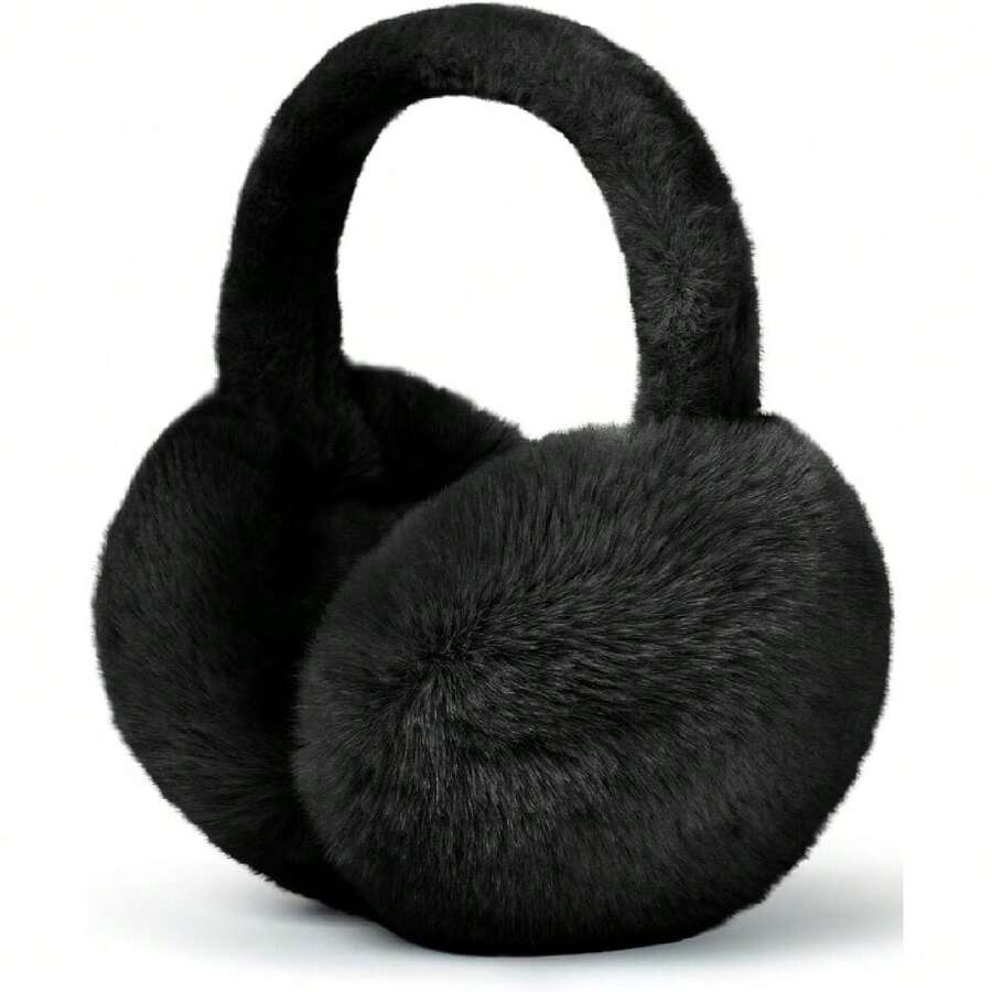 Ear Muffs Winter Women Men Soft Earmuffs Cute Ear Covers Cold Weather Fluffy Ear Warmers Headband Winter Accessories,26339493 - 黑色 - 查看 1