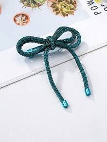 1pc 2025 New Arrival Colorful Rhinestone Bowknot Hair Clip, Versatile, Cute, Suitable For Daily Wear, Holidays, Weddings, Fashion Accessory