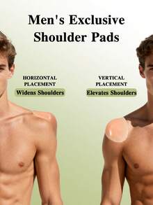 2/4pcs Silicone Shoulder Pads, Thick And Wide, New Design, Washable And Reusable, Enhance Shoulders And Chest Shape, The Secret Weapon For Men To Improve Their Outfit. - Multicolor - View 8