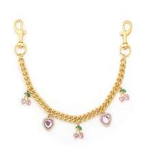 INS风心形链条包饰 - 复古金属吊坠，饰有恐龙、樱桃、花朵图案，适用于女士手提包、背包装饰，是送给女朋友的可爱礼物，也是包包挂饰、包包链饰、手提包挂饰等多种选择。 - 彩色 - 查看 12