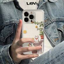 ¡Consigue una nueva funda para tu teléfono! Funda de teléfono: Funda Transparente - Cubierta de Teléfono de Lujo de TPU Suave a Prueba de Golpes Compatible con iPhone 17, 16, 15, 14, 13, 12, 11 Pro Max, 16, 15, 14 Plus, 13, 12, X, XS Max, XR, 8, 7 Plus Gato Caprichoso en Techo Floral ¡Consigue una Nueva Funda para tu Teléfono! - 1 pieza - Ver 7