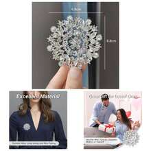 Silver Brooches Women Flower Leaf Brooch Pin Large Elegant Bridal Corsage Dress Wedding Accessories Sparkling Brooches Stylish Pins Special Occasions - 最初的 - 查看 1