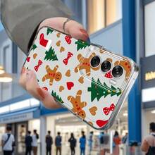Funda de teléfono de galleta de jengibre navideña para Oppo A3 A3 Pro A3X A16 A17K A18 A38 A40 A55 A57 A57S A58 A60 A76 A77S A78 A79 A80 5G A95 A98 Reno 5 8T 10 11 Pro 12 13F, funda de teléfono de TPU transparente a prueba de golpes, cobertura completa, funda protectora simple y a la moda, personalizada y creativa, regalo de vacaciones, tema de vacaciones, material flexible, comprador de regalos de vacaciones - Colores mixtos - Ver 7