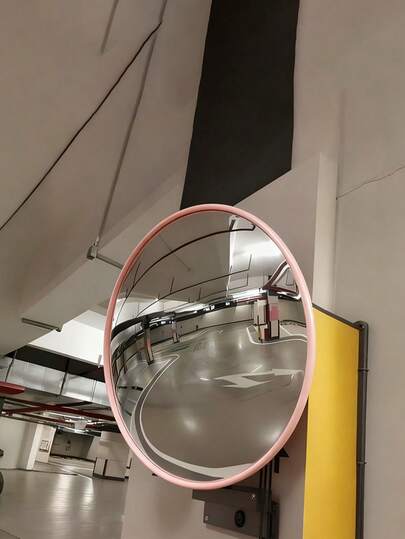 1 Acrylic Convex Mirror, 360° Wide-Angle HD Garage Blind Spot Safety Mirror - Waterproof And Stain-Resistant, Indoor/Outdoor Use, High-Resolution Concave Design, Upgraded Clear Version For Home, Stores, Parking Lots, Warehouses, And Offices - Square Mount Portable Plastic Convex Anti-Theft Mirror For Traffic School Community Decor Art Round Wall Mirror