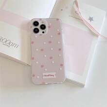 Funda de teléfono con estilo minimalista Ins, diseño de lunares de aire 17, compatible con iPhone 15, 16 Pro Max, 13, 14 Pro, 15 Pro, 15 Pro Max, 16e, de doble capa acrílica, resistente a golpes, versión internacional, no la versión nacional - transparente - Ver 4