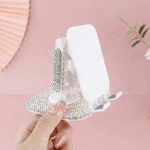 1pc Luxury Rhinestone Studded Foldable & Portable Phone Stand, Fashionable Multi-Color Desk Mount, High-End Compact Multi-Device Stand, Premium Cut Glass Glitter, Versatile Adjustable Device Hook, Travel Accessory - Multicolor - View 15