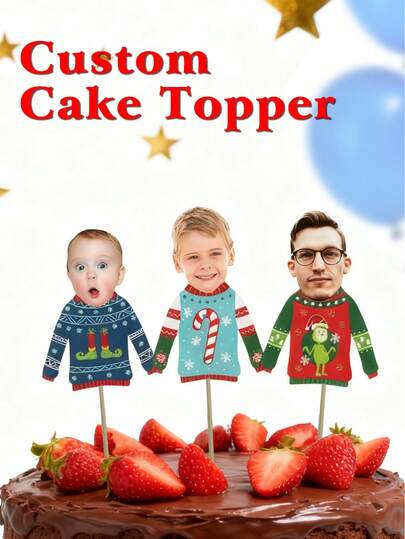 10/25/50/100/150 قطعة من إدراجات الصور الشخصية للكيك، ديكورات كيك مخصصة بالوجه، ديكورات حفلة عيد الميلاد الإبداعية، حوامل كيك قابلة لإعادة الاستخدام، ديكورات حلوى عصرية، هدايا عيد الحب الرومانسية، مفاجآت للصديقات والأصدقاء، هدايا عيد الأم وعيد ميلاد الأب، ديكورات عيد الزواج السنوي، إدراجات كيك بتصميم الظل للوجه