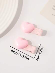 2 buc accesorii/cleme drăguțe pentru părul câinilor/pisicilor, design 3D în formă de inimă, mini cleme antiderapante, accesorii de cap de înaltă calitate pentru animale de companie, potrivite pentru animale de companie mici - Roz - Vizualizare 2