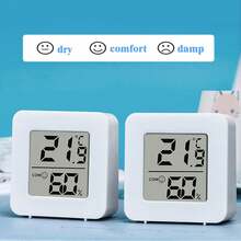1pc/3pcs Mini Indoor Thermometer And Hygrometer - Home LCD Digital Temperature And Humidity Sensor Gauge, Compact And Lightweight, Easy-To-Read Display, Plastic Material, Suitable For Bedroom, Elderly And Youth, Bedroom Thermometer | Modern Aesthetics | Clear LCD Display, Humidity Hygrometer - White - View 6