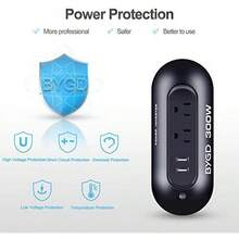 BYGD-300W Inversor Portátil para Coche, Conversor de Corriente de 12V a 110V con 2 Puertos Hembra y 2 Puertos USB para Exteriores, Camping, Aventura - 1 - Ver 7